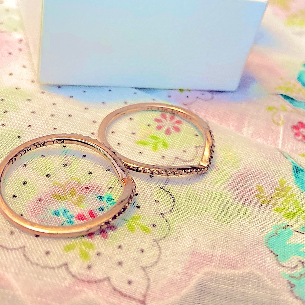 14K rose gold/925 Authentic Pandora Rings,unworn SIzes 10&10.5 buy 1 or both - Picture 4 of 11
